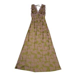 Evolutionary Apparel Womens Size S Floral Lace Dress Olive Pink